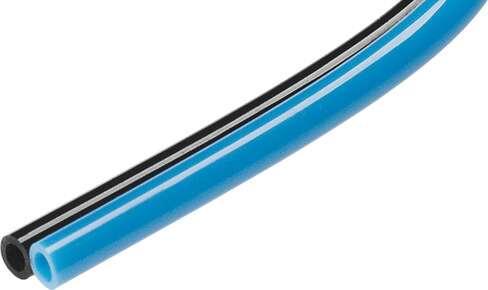 Festo 159675 DUO tubing PUN-6X1-DUO-BS Standard O.D tubing, for QS plug connectors, CN and CK polyurethane fittings (not approved for use in the food industry). Outside diameter: 6 mm, Bending radius relevant for flow rate: 26,5 mm, Inside diameter: 4 mm, Min. bending